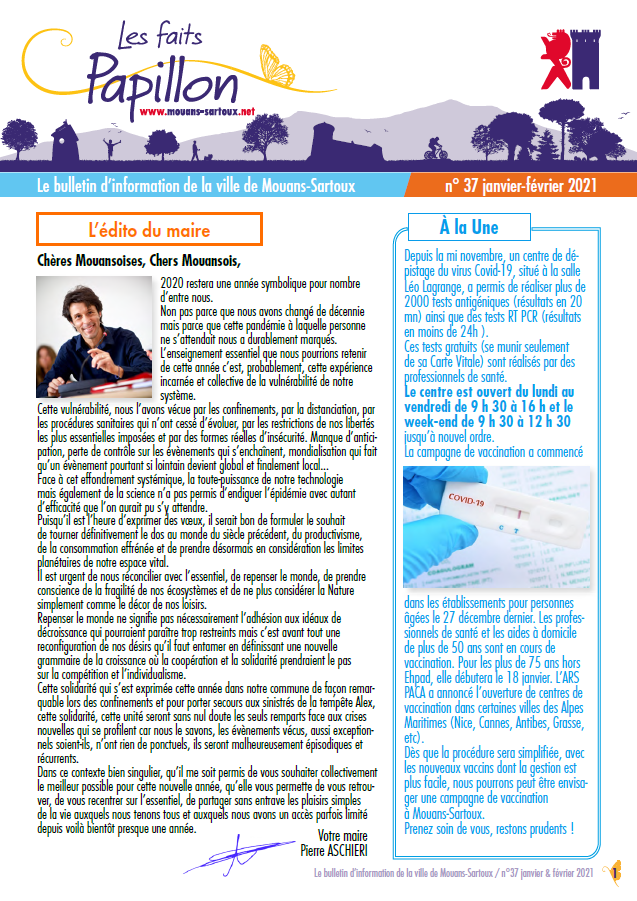 Les Faits Papillon N°37 (Janvier-Février 2021)
